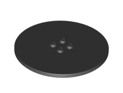 Tile, Round 8 x 8 with 4 Studs in Center, Black (6177 / 4205860 / 617726)