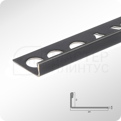 Профиль для плитки из нержавеющей стали 10 мм. NEEXY PVS93-18 BBL Черный браш блестящий