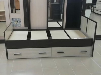 Кровать двуспальная "Сакура" 1600 с выдвижными ящиками (БТС)