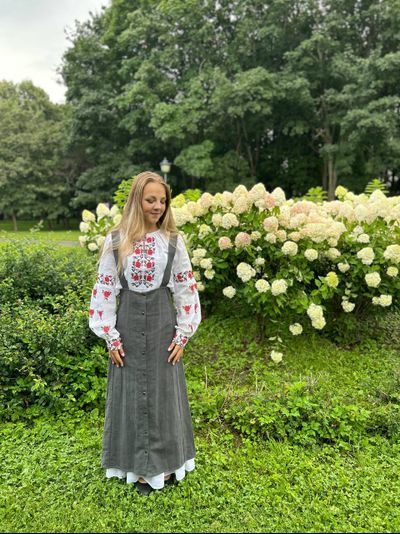 Рубашка конопляная "Розы"