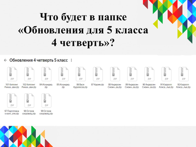 Обновления для 5-го класса 4 четверть