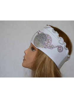 Белая летняя повязка на голову для фитнеса с украшениями Vizio Италия 4629 F фото