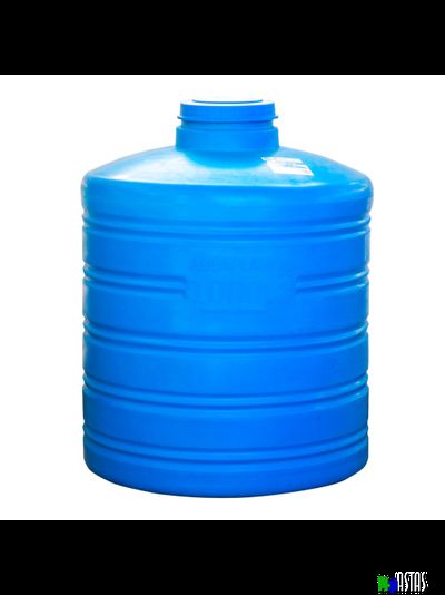 Емкость 1м3 (1000л) синяя вертикальная низкая