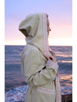 Халат для бани из крапивы "Легкий Пар" с капюшоном