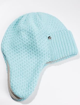 Шапка женская ушанка "Соты" 894-1 бирюзовая, хаки, т.бежевая, роза, белая, серая