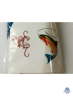 Крючок №4 на корюшку (10 шт, красный)