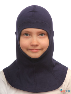 Шапка-шлем 23301-02 95%хлопок 5%лайкра, темно-синий 44-46