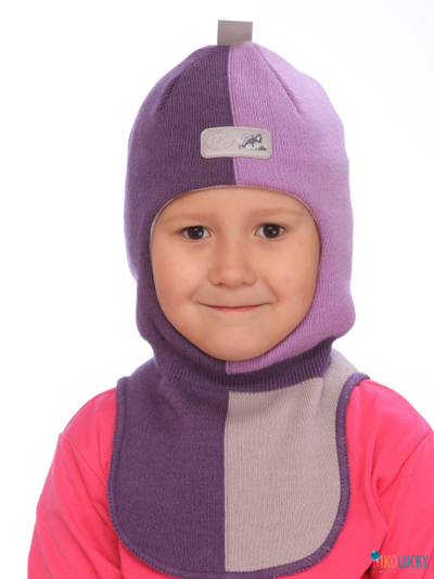 Шапка-шлем  21101-03, цвет баклажановый,сиреневый р. 48-50