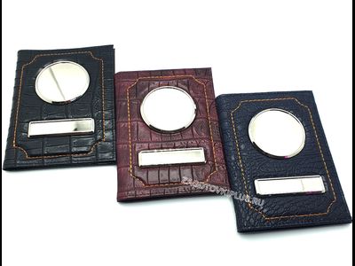 Кожаная обложка для автодокументов, обложка для авто документов с металлическими вставками