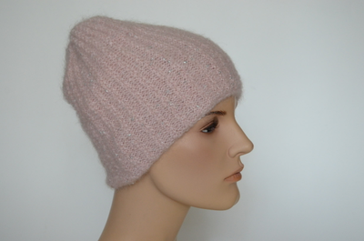 Розовая женская вязаная шапка Италия Вицио