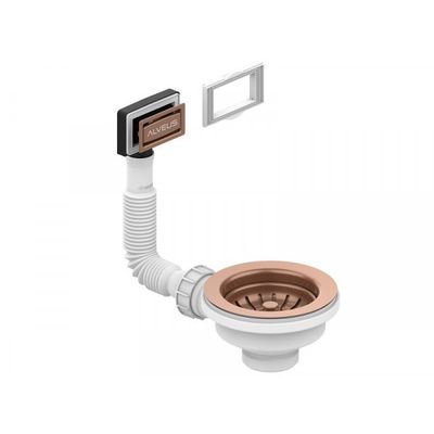 Выпуск для мойки 114 COPPER new с рамкой и заглушкой