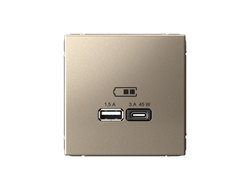 Systeme Electric ArtGallery Шампань USB Розетка A + тип-C 45Вт QC, PD, механизм GAL000529