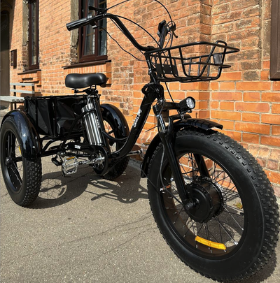 Электровелосипед трехколесный Fat Trike T NEW с корзиной