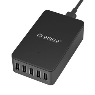 Зарядное устройство 5xUSB, SuperCharge, кабель 2 pin, Orico, CSE-5U-BK