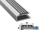 Алюминиевый угол-порог с резиновой вставкой, 40/20 мм (, тм лука)