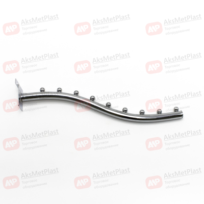 K008 Кронштейн для экономпанелей, наклонный, изогнутый с 9-ю шариками, d-19 мм, длинна 400 мм, хром