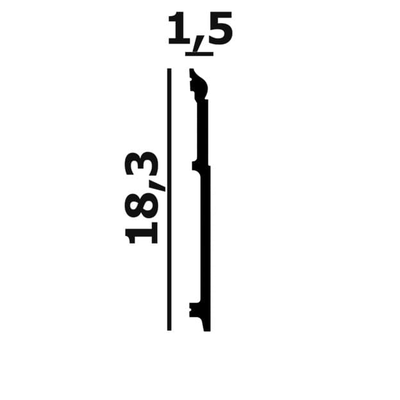 Плинтус напольный Перфект Plus P115, из дюрополимера, влагостойкий, под покраску, 2 метра