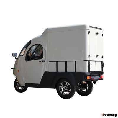 Трицикл грузовой GreenCamel Тендер E1200 (72V 2500W 84Ah) кабина, BOX, понижающая Белый