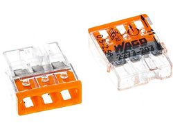 Клемма на 3 провода Wago 2273-203 0,5-2,5 кв. мм самозажимная без пасты