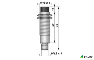 Индуктивный взрывозащищенный датчик SNI 11-8-D-P12 резьба М18х1