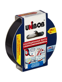 Клейкая лента электроизоляционная самослипающаяся Unibob 19мм х 5м, черный