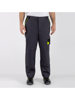 Брюки MILL-МАСТЕР цв. серый/чёрный/лимон, тк. твил 240