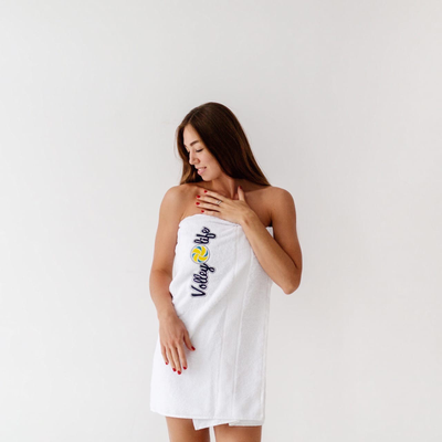 Полотенце ЛУЧШИЙ ТРЕНЕР (большое белое)