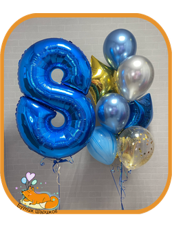 Цифра, 10 Шариков, 2 грузиках