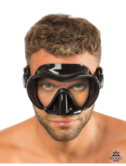 Маска для дайвинга Cressi Sub F1 черная безрамочная моностекло