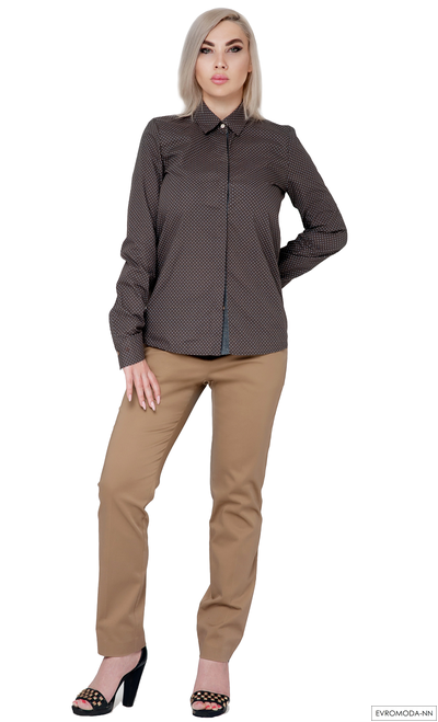 Блузка коричневая Чарми-W2FPB (36)