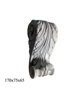 Кронштейн гипсовый с листьями для интерьера на стену КРН-07