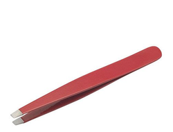 Metzger. Пинцет для бровей скошенный Красный