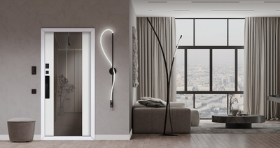 Стальная дверь   Макс 3D с зеркалом (биометрический замок Y12). Заказная модель.