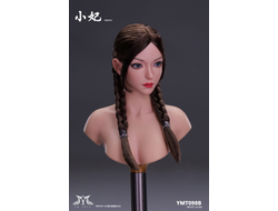 Женская голова (скульпт) с косами и подвижными глазами - 1/6 scale XIAO FEI (YMT098B) - YMTOYS
