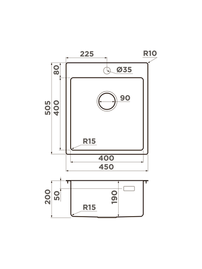 Мойка OMOIKIRI AMADARE 45 IN