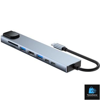 Многофункциональный USB HUB разветвитель 8в1 для компьютера Mivo MH-8011