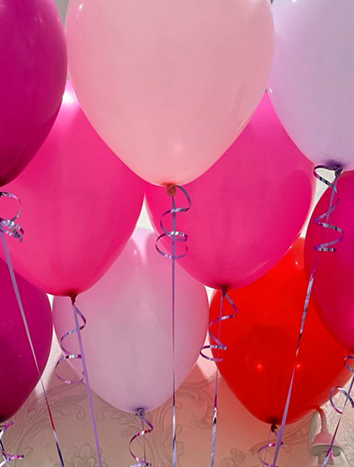 Шары малиновый, фуксия, розовый, лаванда 10 шт под потолок