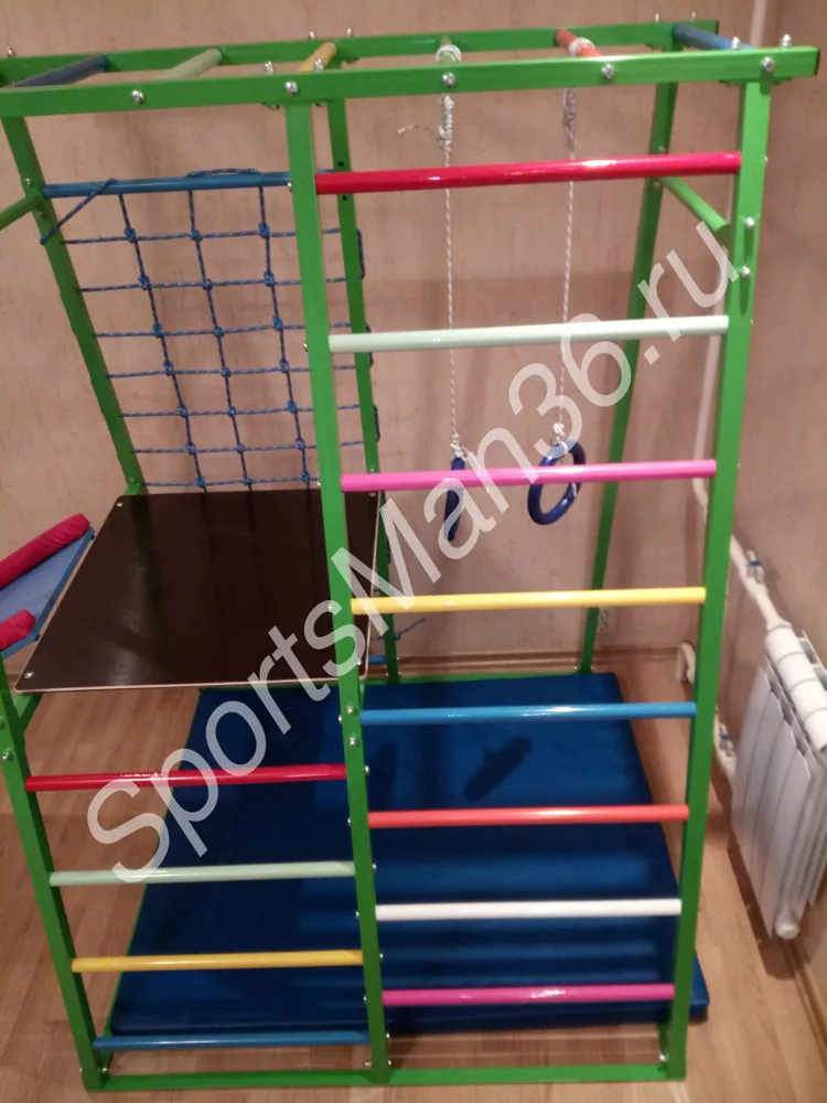 ДСК РАННЕГО РАЗВИТИЯ PLASTEP ТЕРЕМОК 170 С ПЛОЩАДКОЙ МЕТАЛЛ. Цвет: зеленый, перекладины цветные.