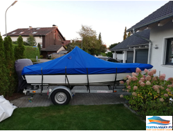 Тент на лодку SILVERFOX 485 (финский кокпит-консоли смещены в корму)