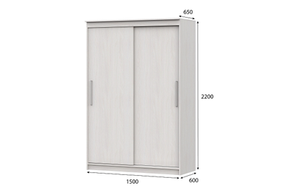 Шкаф-купе №19 (1,5 м) Ясень анкор светлый