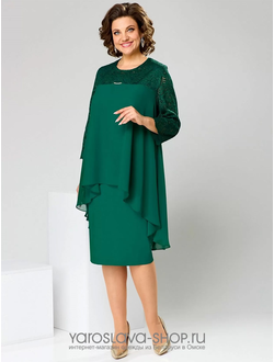 Модель: 1-1452. Платье женское полуприлегающего силуэта с накидкой