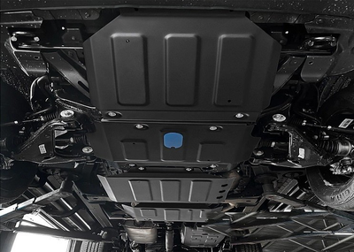 Комплект защит радиатора + картера + КПП + РК + бака + комплект крепежа, Rival, Сталь, Jac T9, V - 2.0. АКПП, полный, 2024-