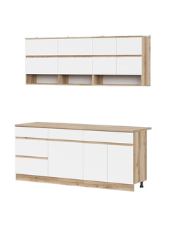 Брауни 2 кухонный гарнитур Дуб Делано/Белый