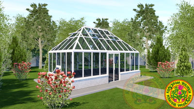 Английская теплица из стекла ПЛИМУТ КРИСТАЛ - Красивые теплицы