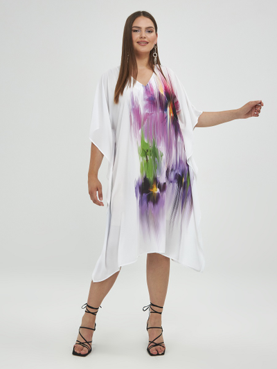 Платье нарядное с принтом "фиалка"