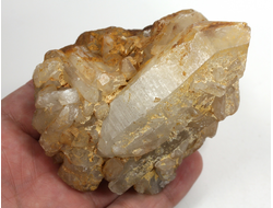 Кварц горный хрусталь, сросток кристаллов необработанный, Россия, Урал (89*65*62 мм, 304 г) №36166