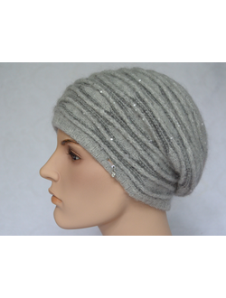 Серый женский берет с полосами Vizio Италия 6938 фото