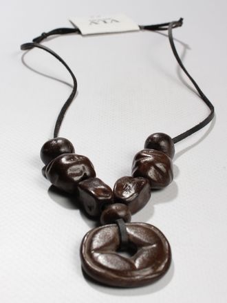 Подвеска "Круг с бусинами1" керамика