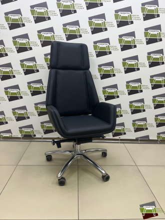 Кресло "Сиена Хром / SIENA CHROME" A высокая спинка экокожа "Наппа/Nappa" 999/база Галактика