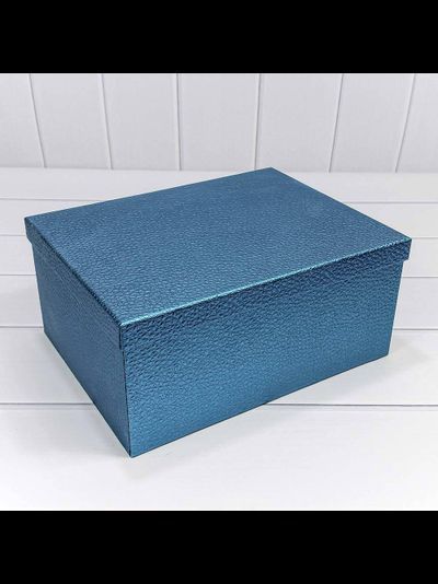 Коробка подарочная прямоуг. &quot;Кожа крокодила&quot; (синяя), 30*22,8*13,3 см